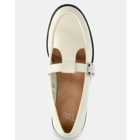 Time and Tru Women's Faux Leather T Strap Mary Jane Loafers - Picture 3 of 5